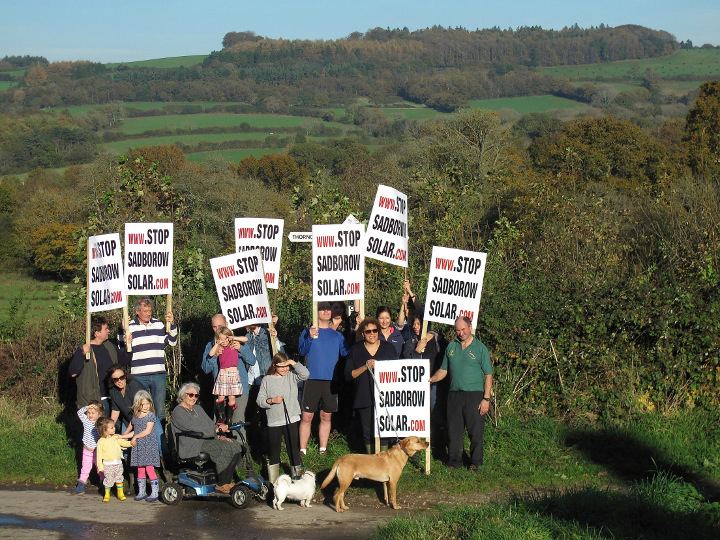 Another shot of the protestors, including children and dogs